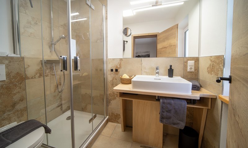 Badezimmer der Ferienwohnung Bergspitz